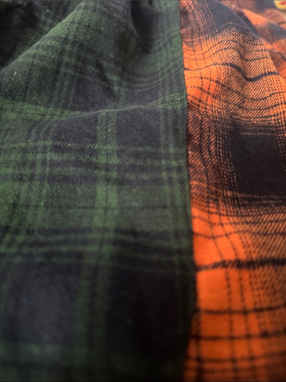 NWT Bohemela Orange and Navy Plaid Wide-Leg Lounge Pants, Various Sizes - Picture 4 of 14
